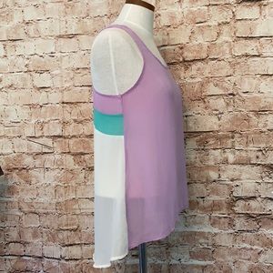 Anthropologie E (hanger) M sheer multicolor top